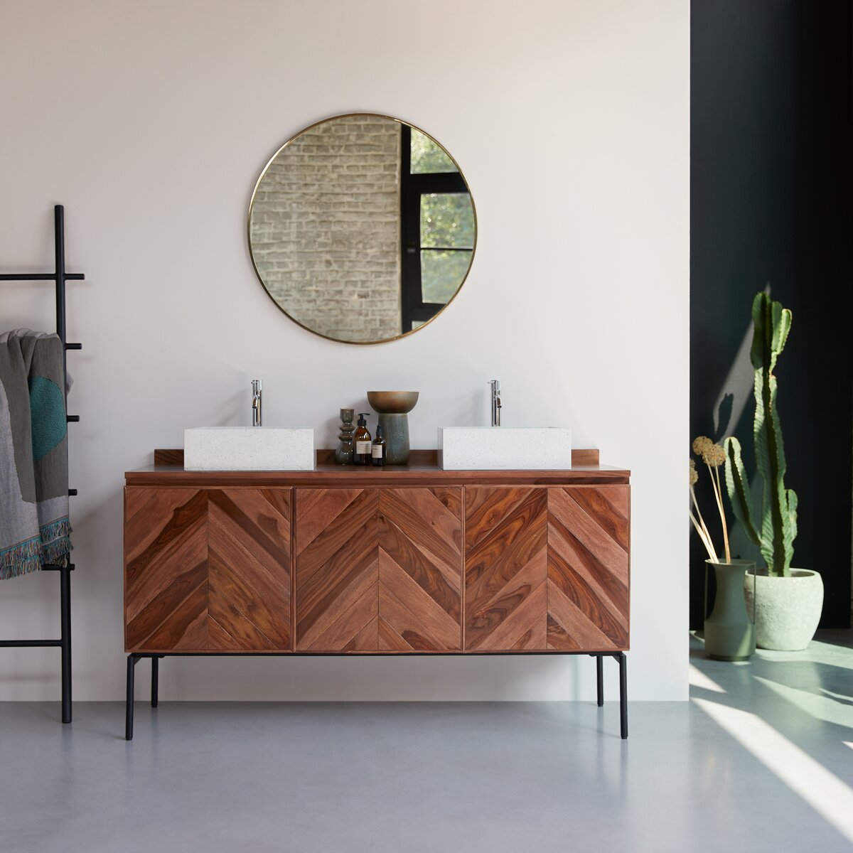 Ismaël - Mueble bajo lavabo en palisandro 155 cm Ismaël - Mueble bajo lavabo en palisandro 155 cm