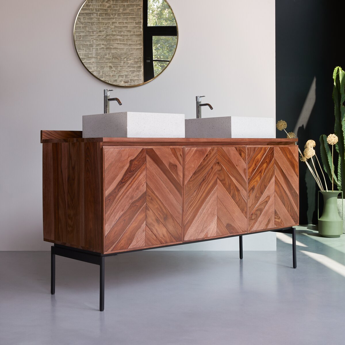 Ismaël - Sheesham vanity unit 155 cm Ismaël - Sheesham vanity unit 155 cm
