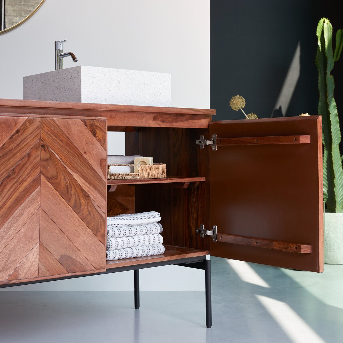 Ismaël - Waschtischunterschrank aus Palisander 155 cm Ismaël - Waschtischunterschrank aus Palisander 155 cm