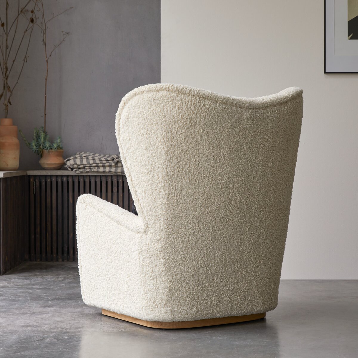 Sherpa - Sillón de roble macizo y tela Sherpa - Sillón de roble macizo y tela