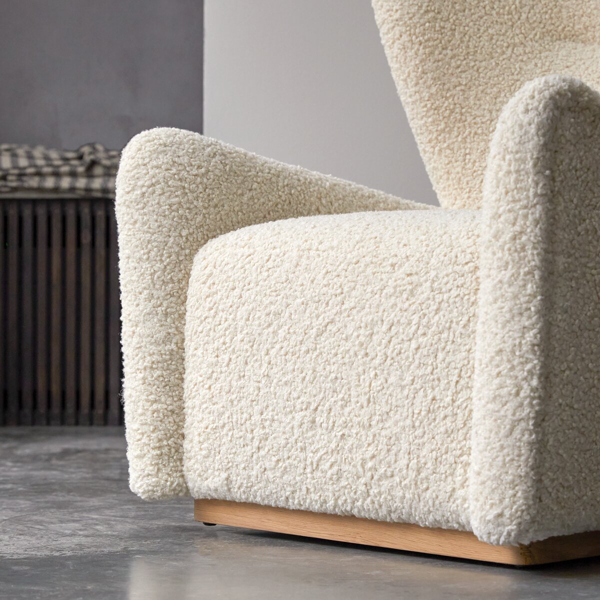 Sherpa - Fauteuil en chêne massif et tissu Sherpa - Fauteuil en chêne massif et tissu