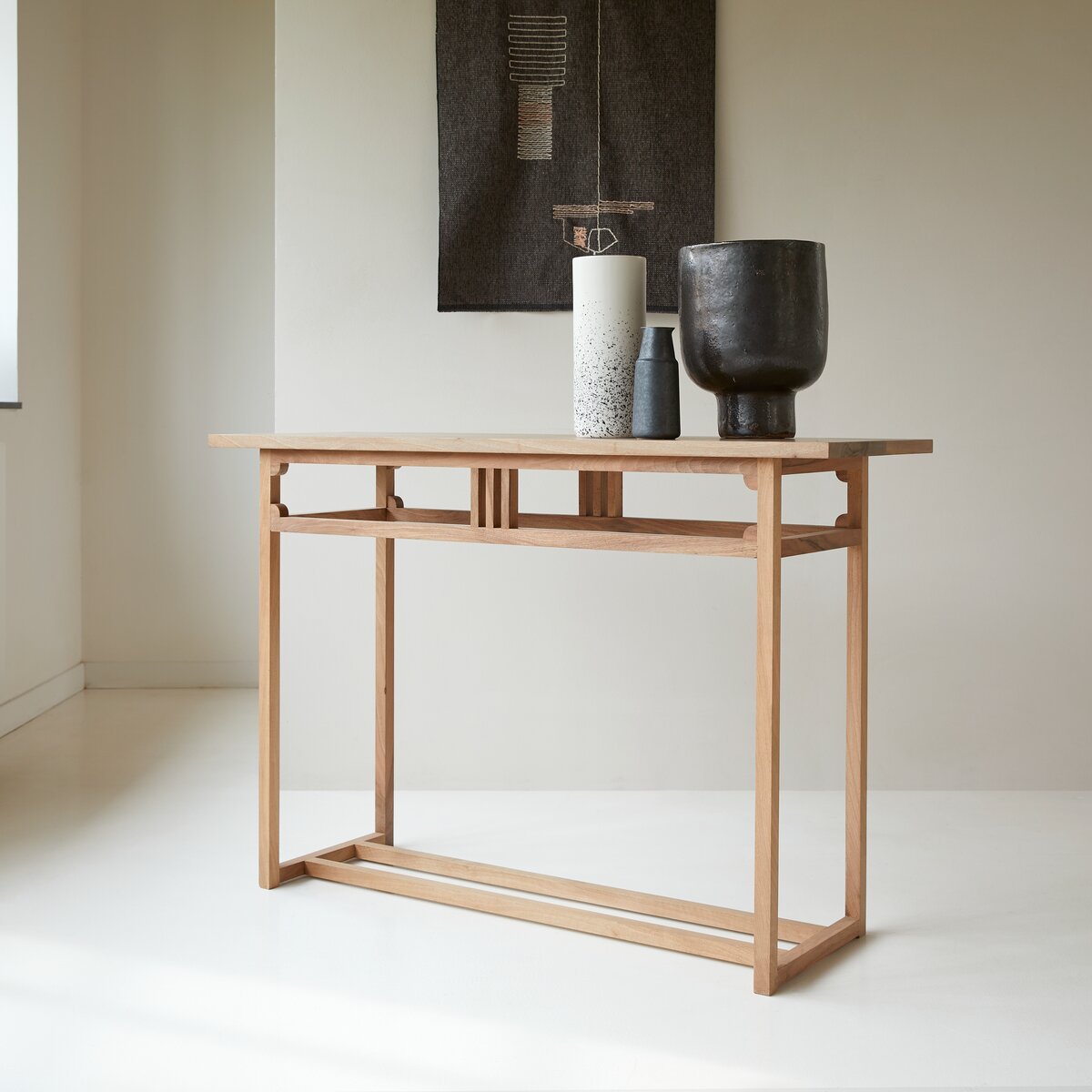 Narrow walnut 2024 console table