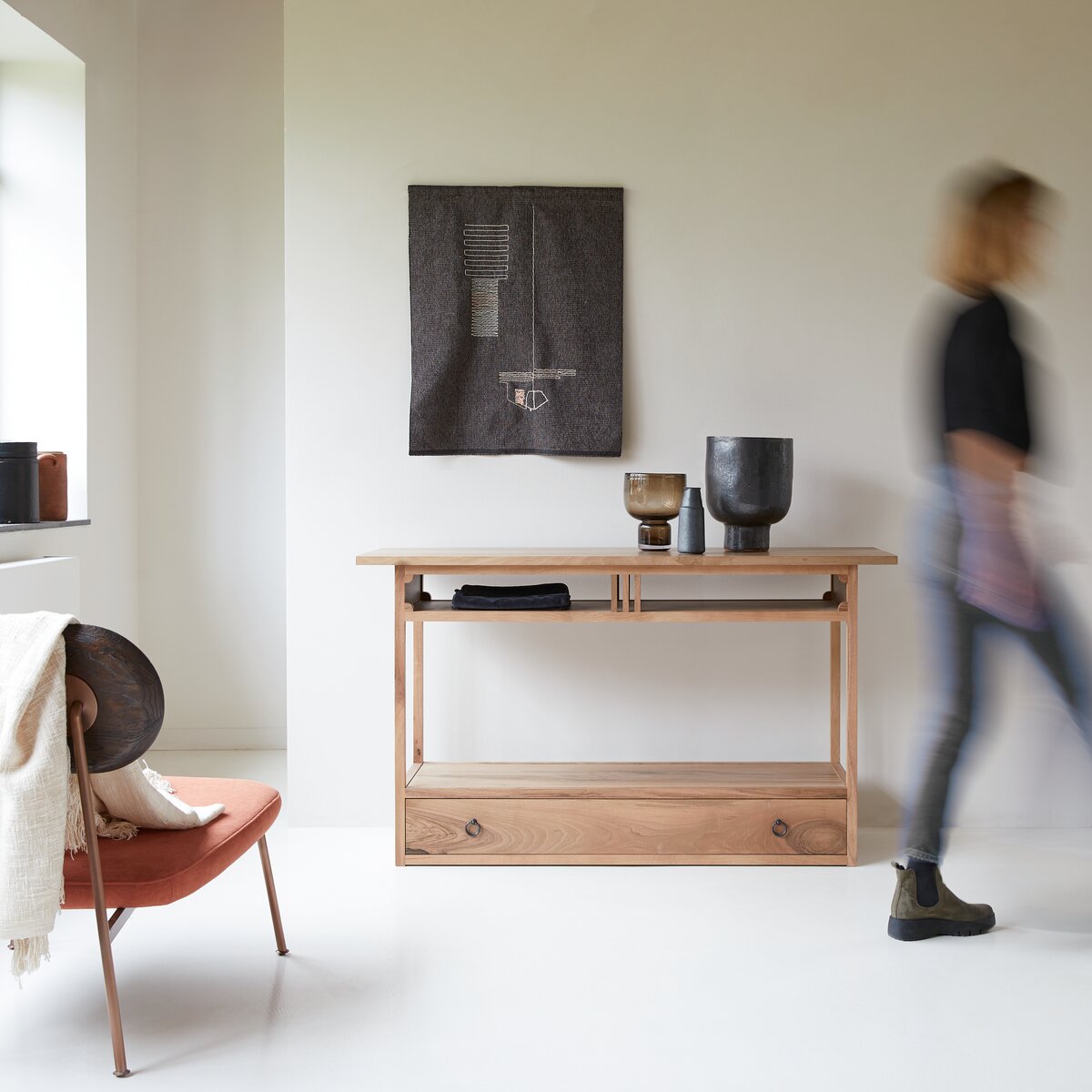 Clovis - Solid French walnut one-drawer console table Clovis - Solid French walnut one-drawer console table