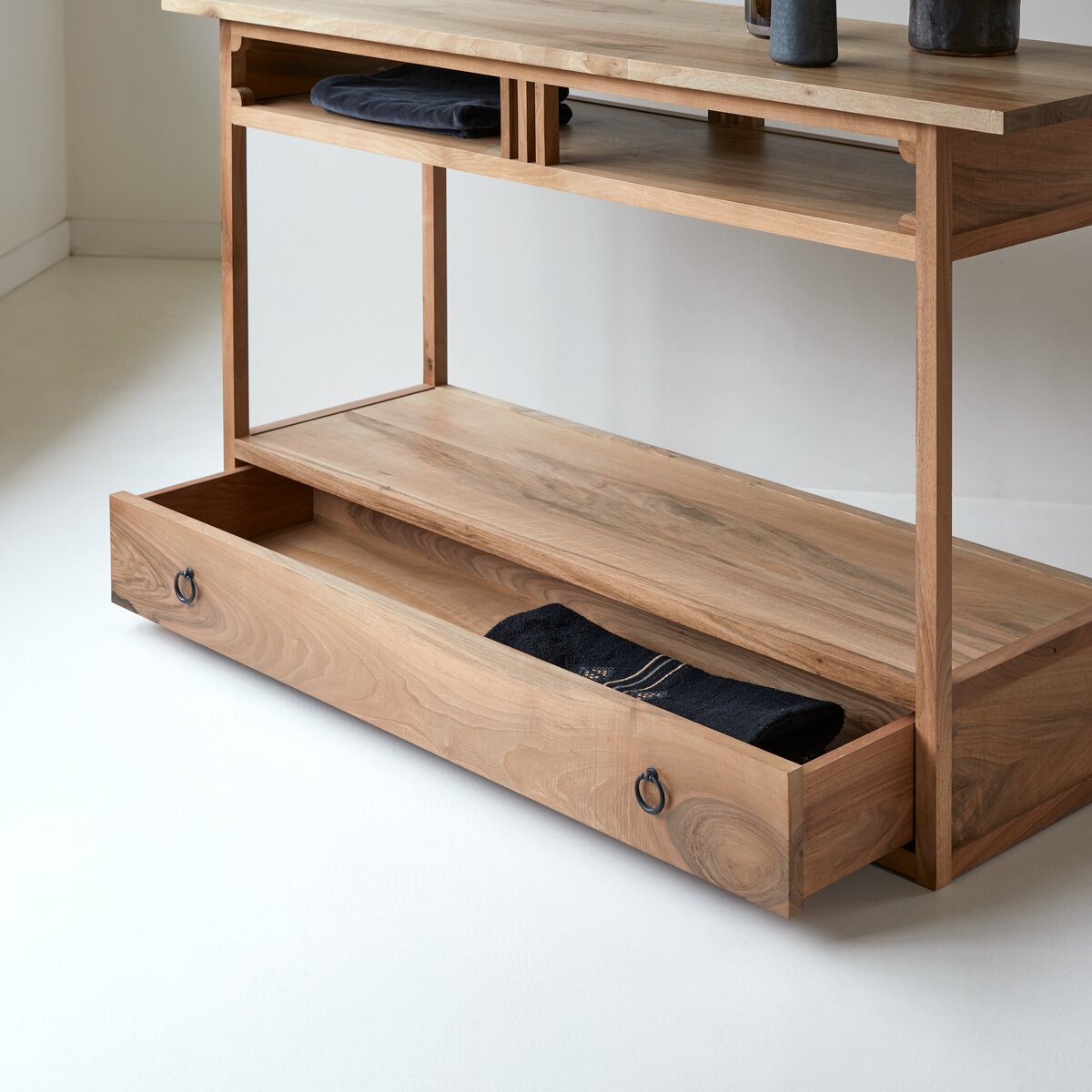 Clovis - Solid French walnut one-drawer console table Clovis - Solid French walnut one-drawer console table