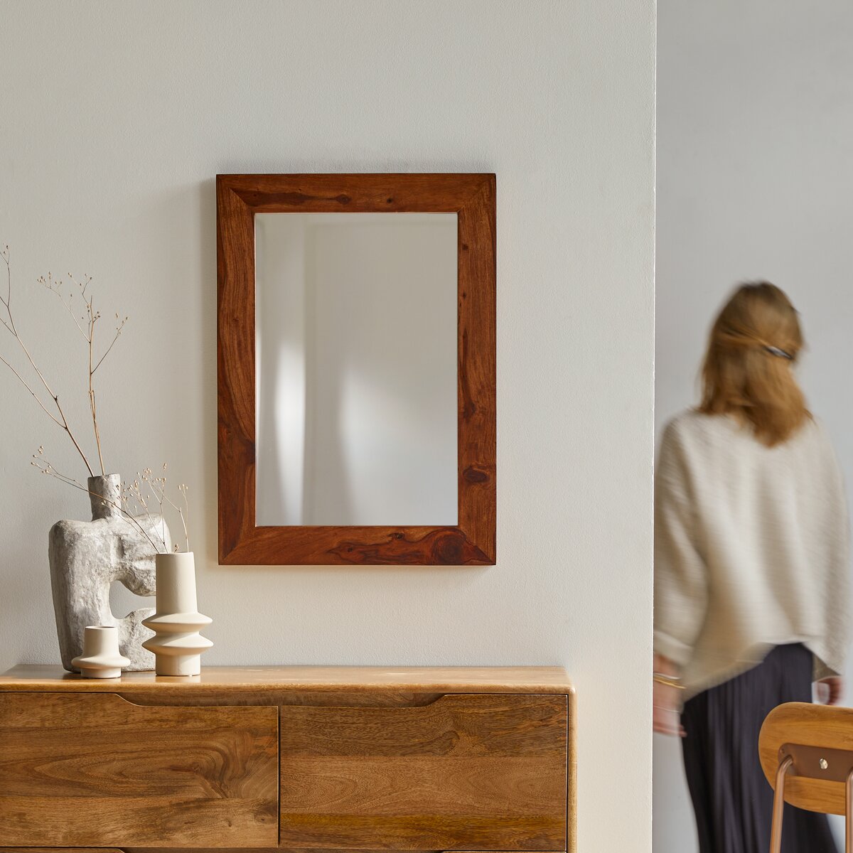 Kwarto - Miroir déco en palissandre massif 70x50 cm Kwarto - Miroir déco en palissandre massif 70x50 cm