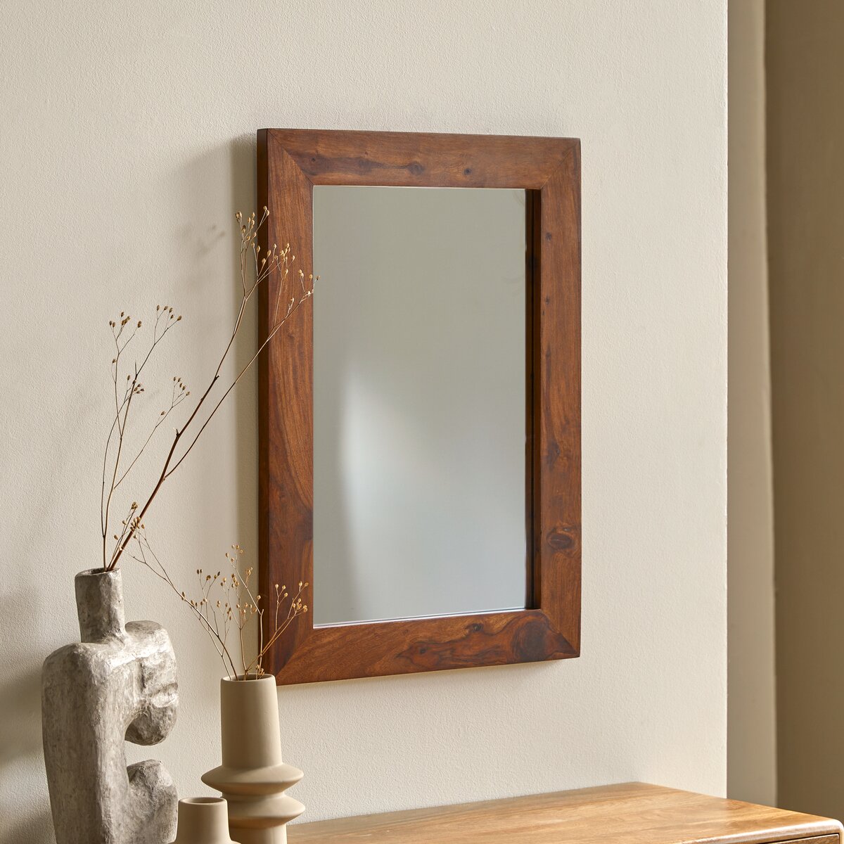 Kwarto - Miroir déco en palissandre massif 70x50 cm Kwarto - Miroir déco en palissandre massif 70x50 cm