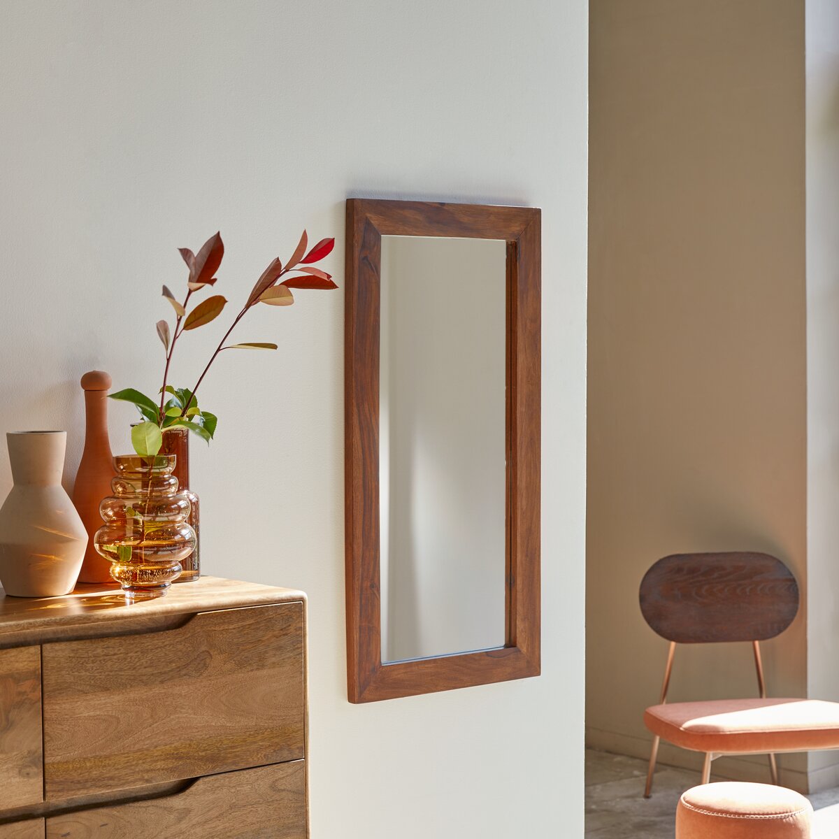 Sheesham mirror 100 x 50 cm - Living room decoration - Tikamoon