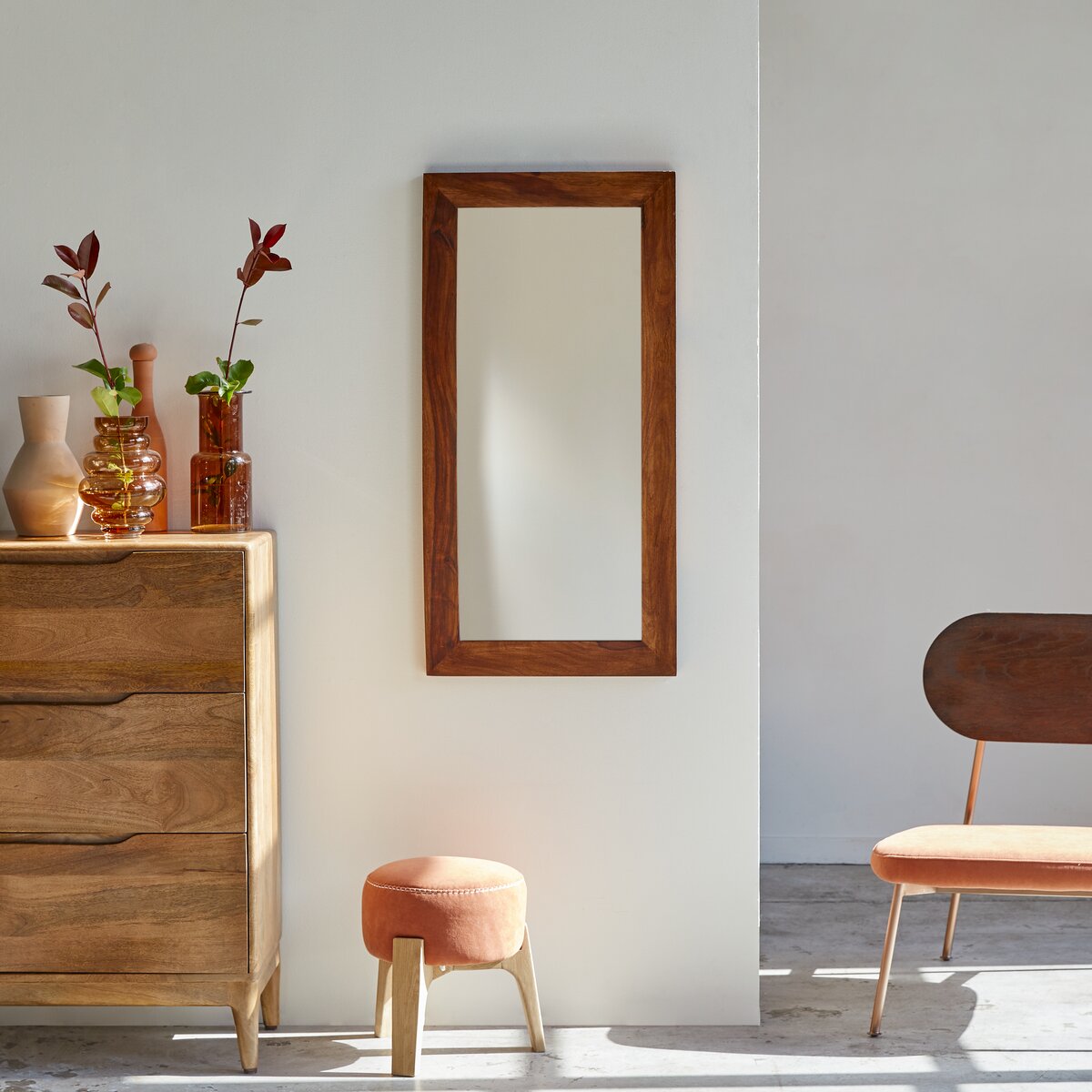 Kwarto - Espejo decorativo en palisandro macizo 100x50 cm