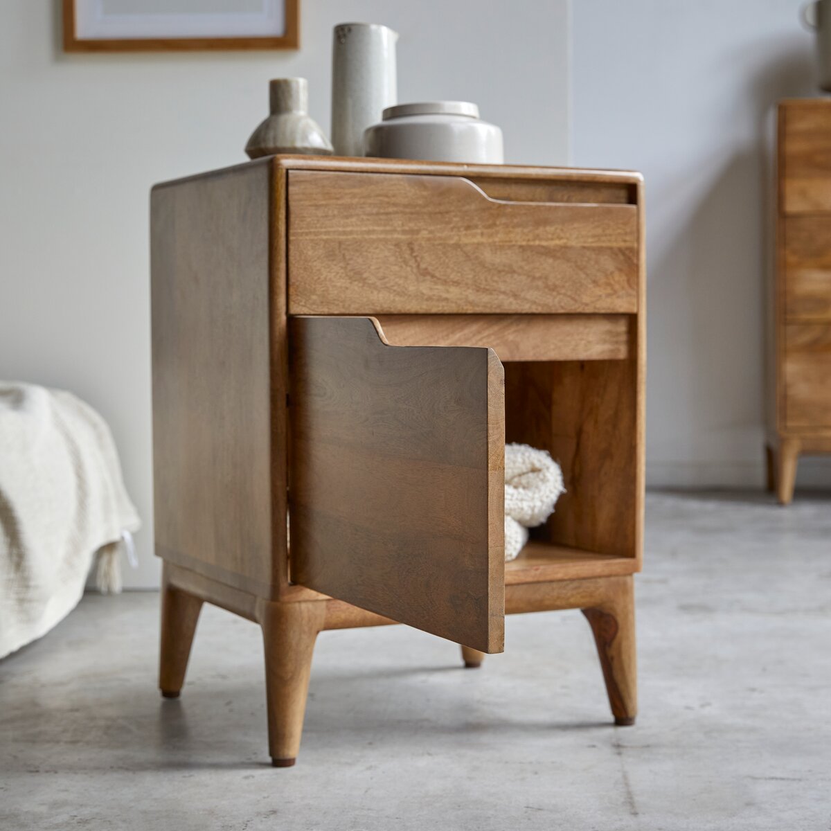 Mango Wood Bedside Table - Bedroom Furniture - Tikamoon