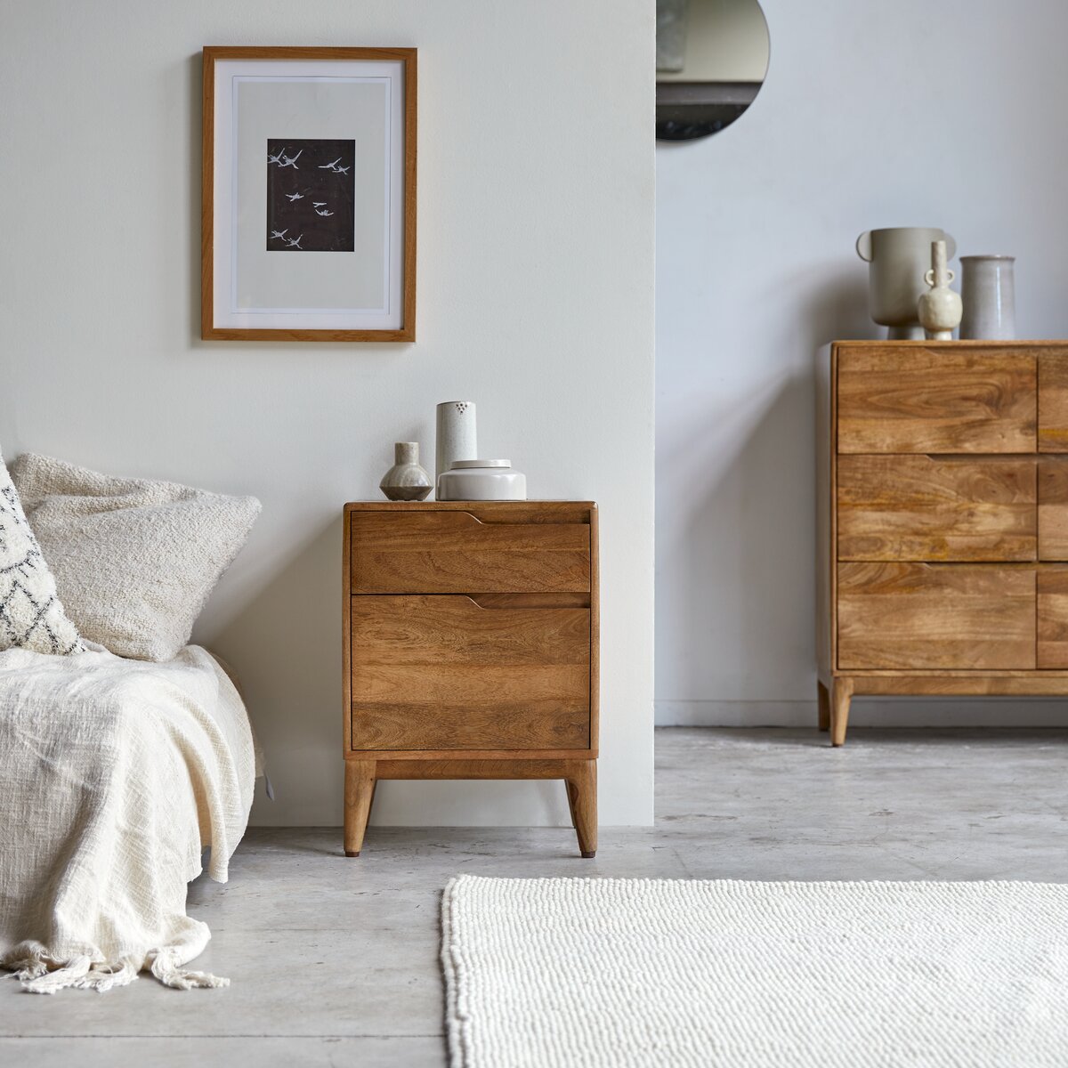 Modern wood deals bedside table