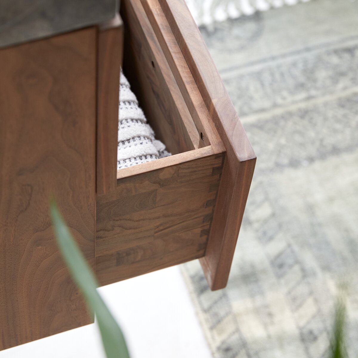 Line - Solid walnut and marble vanity unit 40 cm Line - Solid walnut and marble vanity unit 40 cm