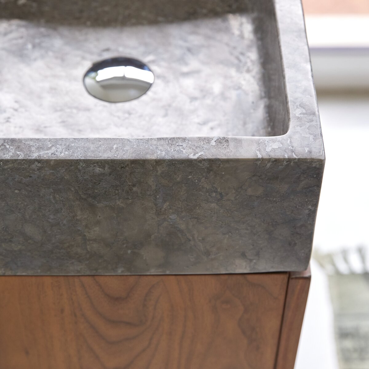 Line - Solid walnut and marble vanity unit 40 cm Line - Solid walnut and marble vanity unit 40 cm
