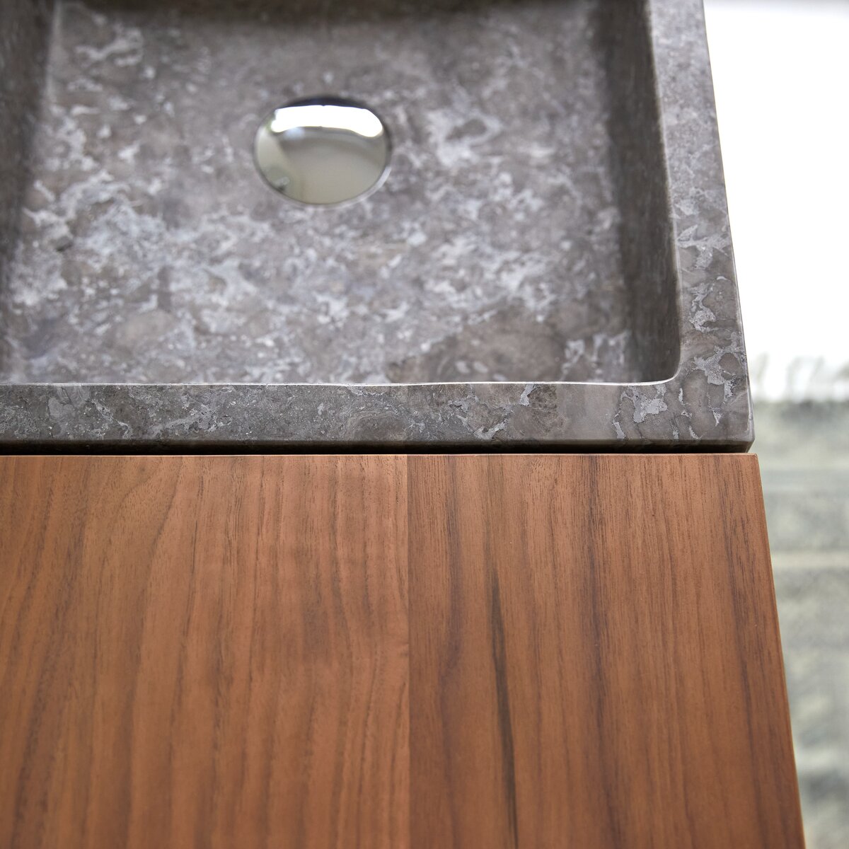 Line - Solid walnut and marble vanity unit 85 cm Line - Solid walnut and marble vanity unit 85 cm