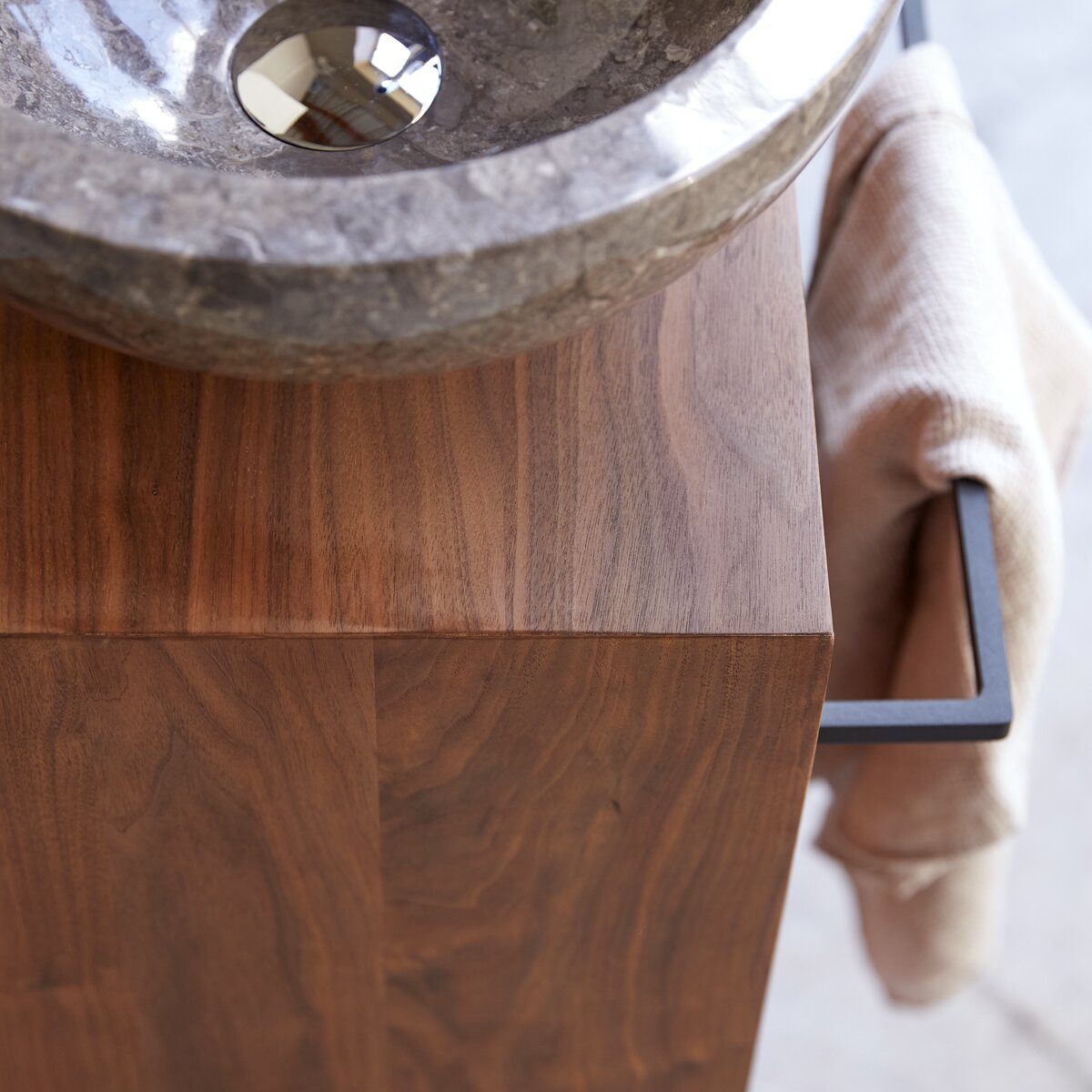 Stelle - Right solid walnut vanity unit Stelle - Right solid walnut vanity unit