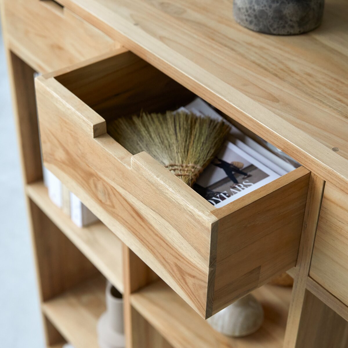 Biblioteca de roble de 110 cm - Almacenamiento para el salón - Tikamoon