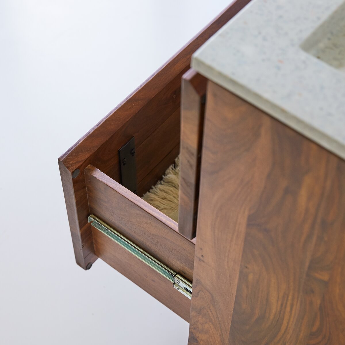 Nova - Mueble de baño de palisandro macizo y terrazo premium Moon 80 Nova - Mueble de baño de palisandro macizo y terrazo premium Moon 80