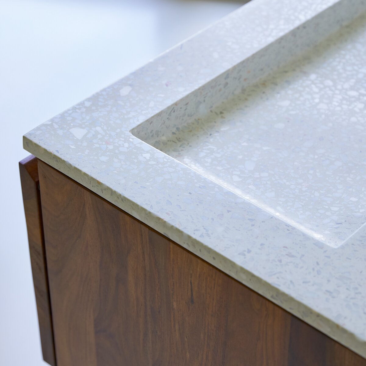 Nova - Mueble de baño de palisandro macizo y terrazo premium Moon 80 Nova - Mueble de baño de palisandro macizo y terrazo premium Moon 80