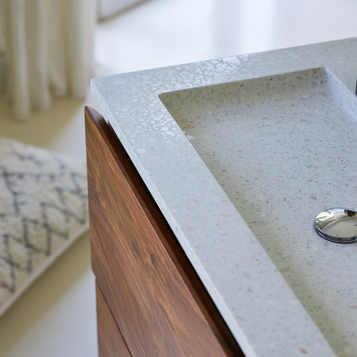 Nova - Mueble de baño de palisandro macizo y terrazo premium Moon 120 Nova - Mueble de baño de palisandro macizo y terrazo premium Moon 120