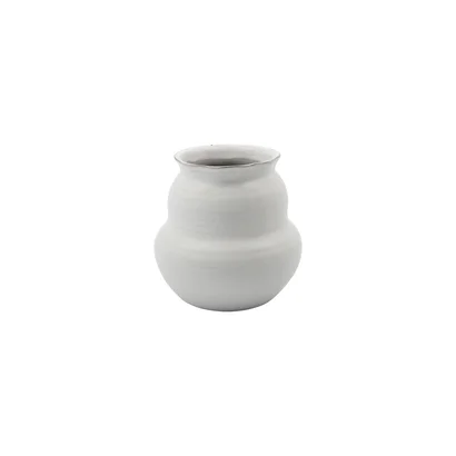 Juno - Clay vase, white, 15 cm