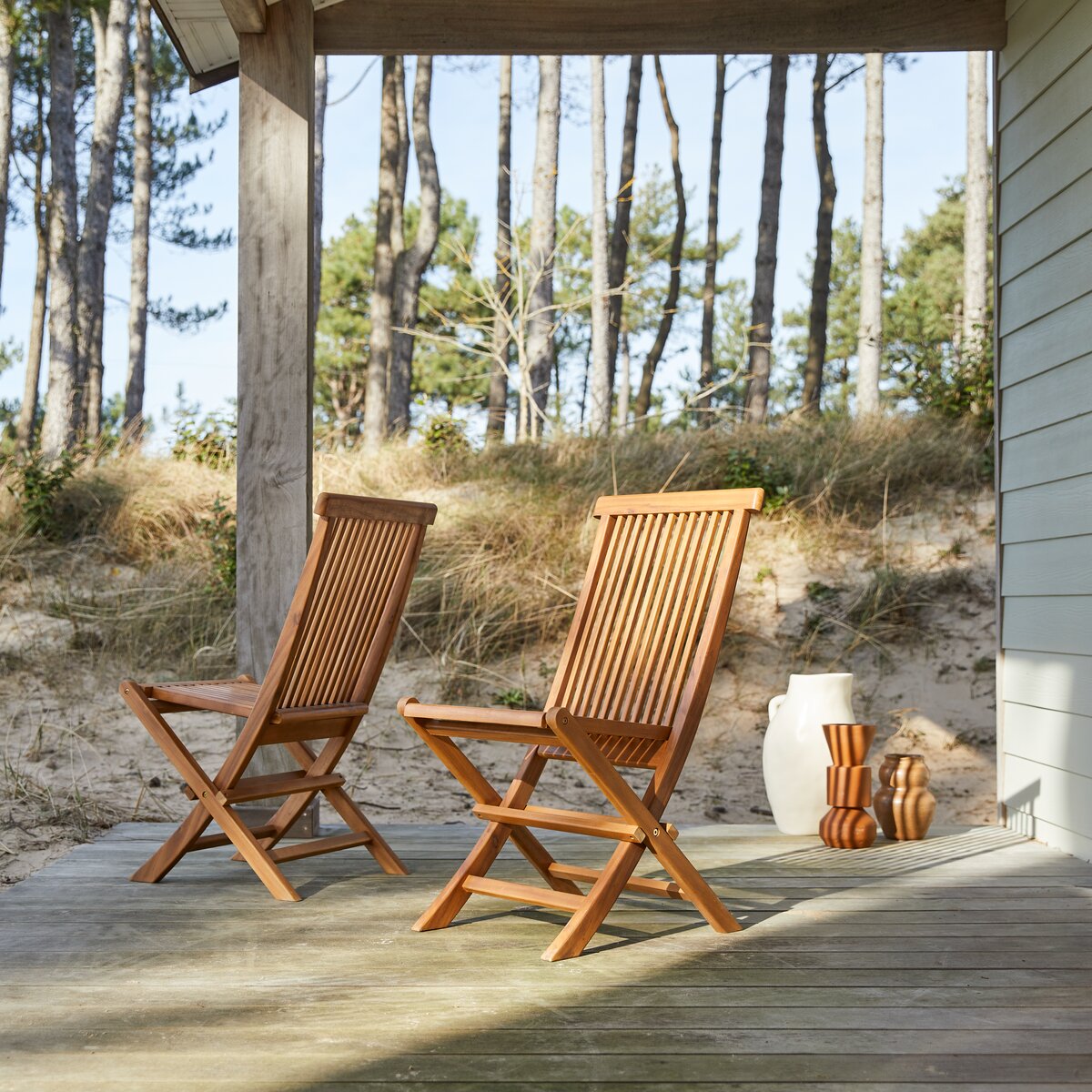 2 Gartenstühle aus Akazienholz – Outdoor Stühle – Tikamoon