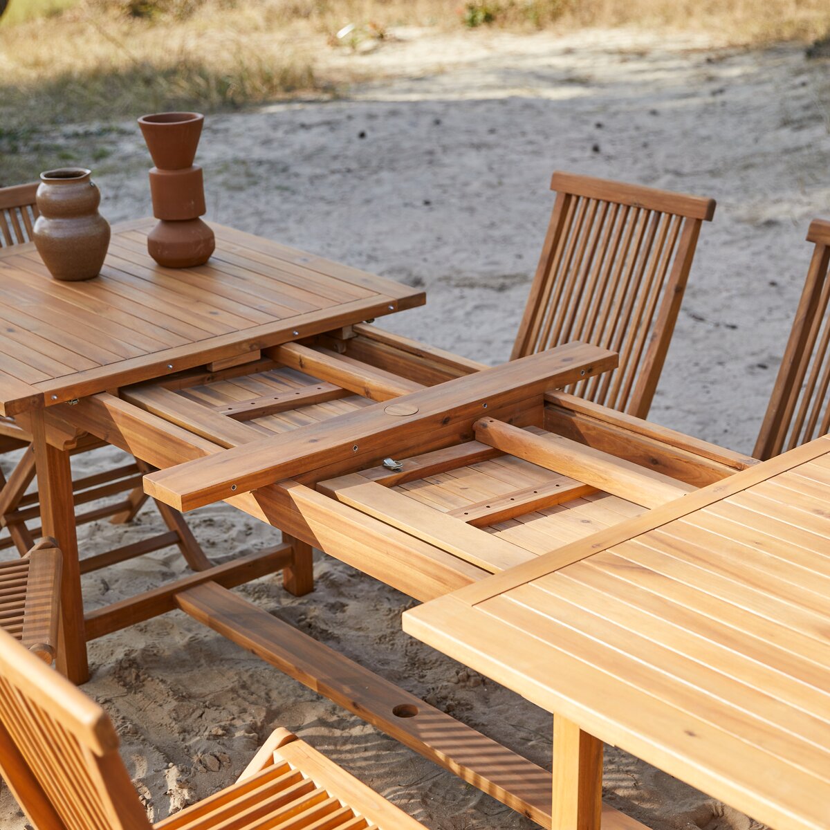 200 table extending - x Acacia 100 Tikamoon cm furniture - Garden