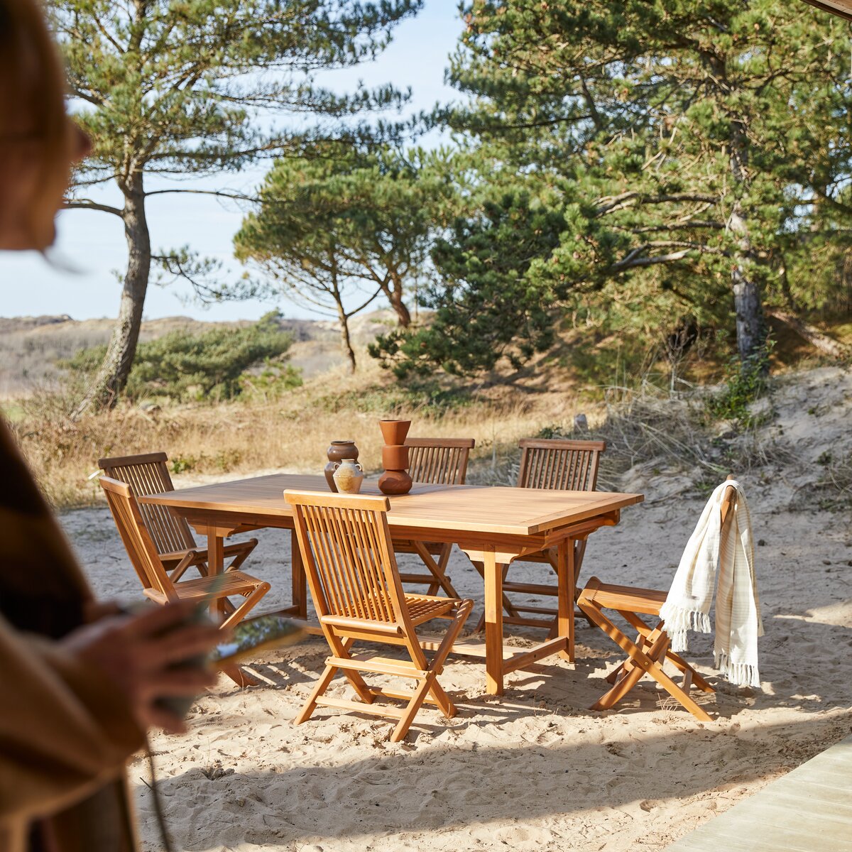 Table et 6 chaises de jardin en acacia - Meubles d'extérieur - Tikamoon