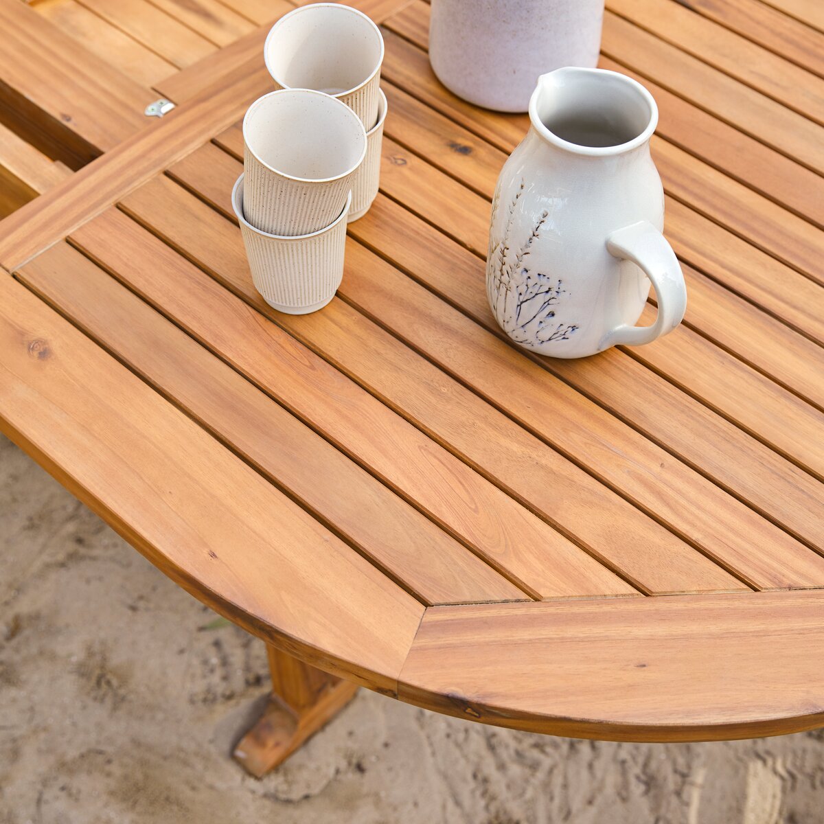 Capri - Ensemble de jardin ovale en acacia massif 4 chaises Capri - Ensemble de jardin ovale en acacia massif 4 chaises