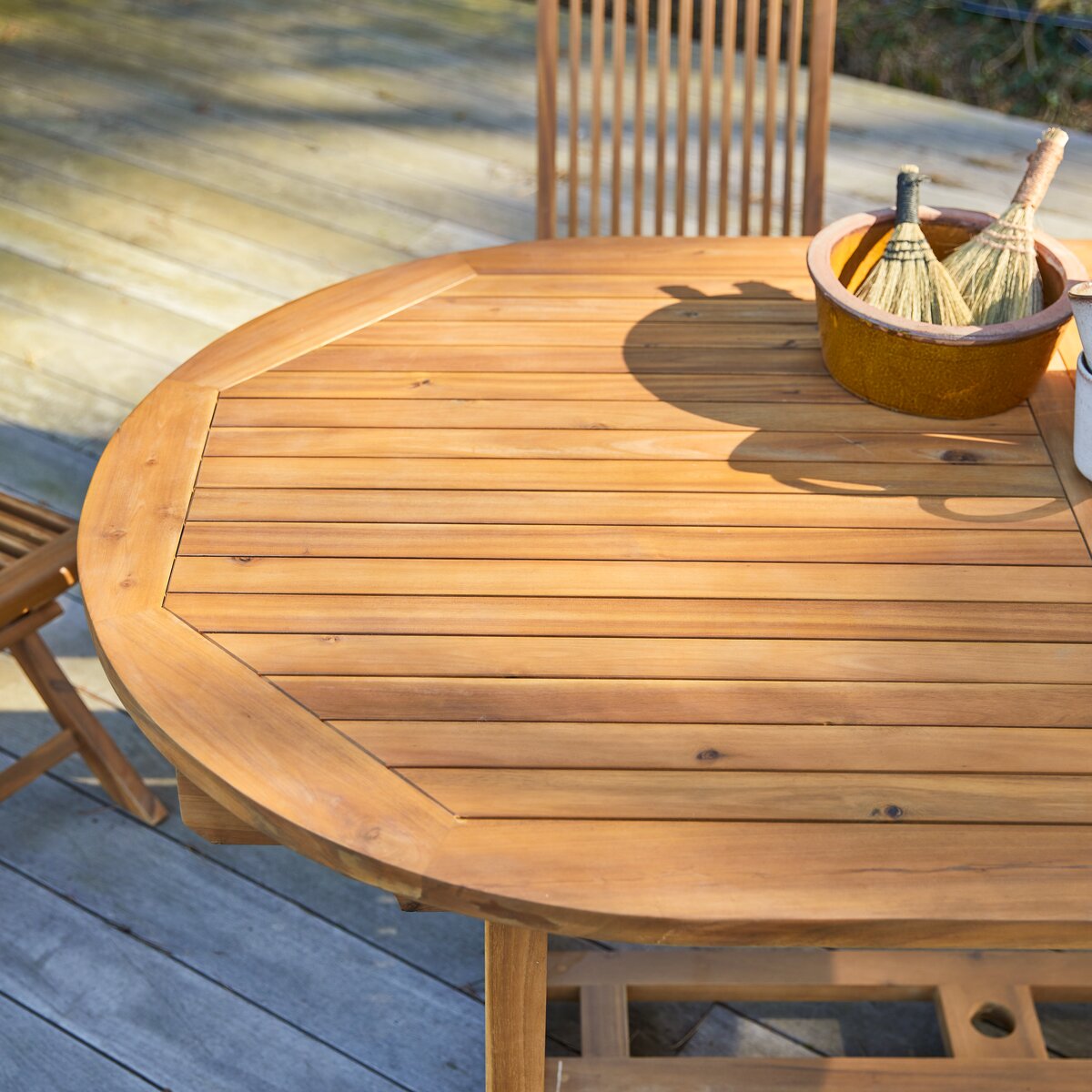 Table à rallonge en acacia 180 x 100 cm - Mobilier de jardin