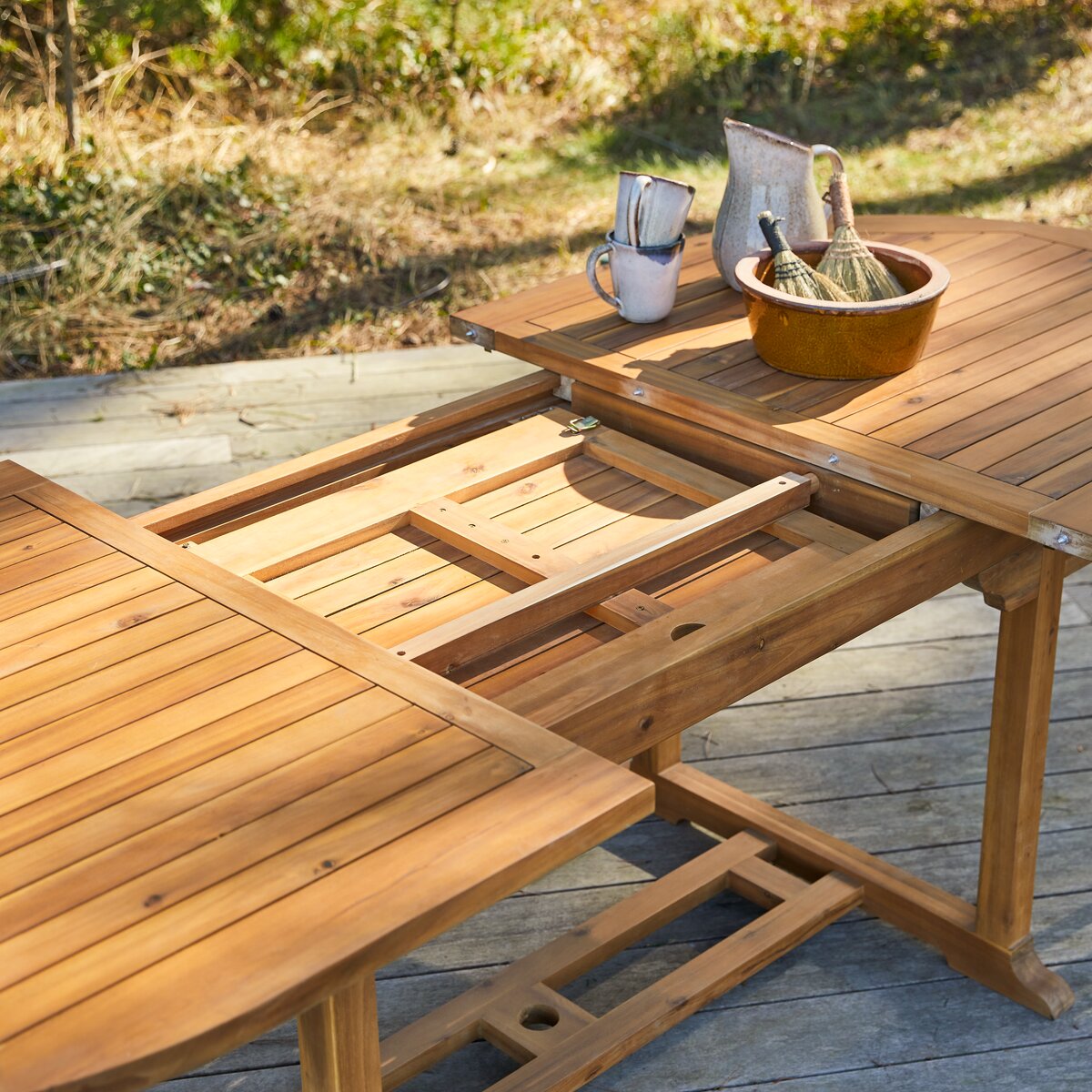Mobilier de jardin - table et chaise en acacia