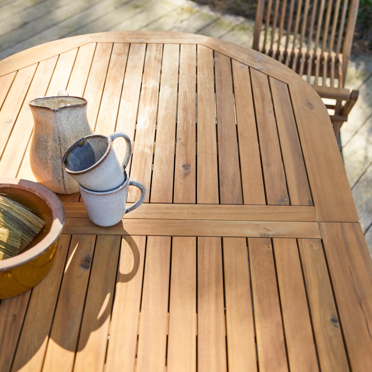 Table à rallonge en acacia 180 x 100 cm - Mobilier de jardin - Tikamoon