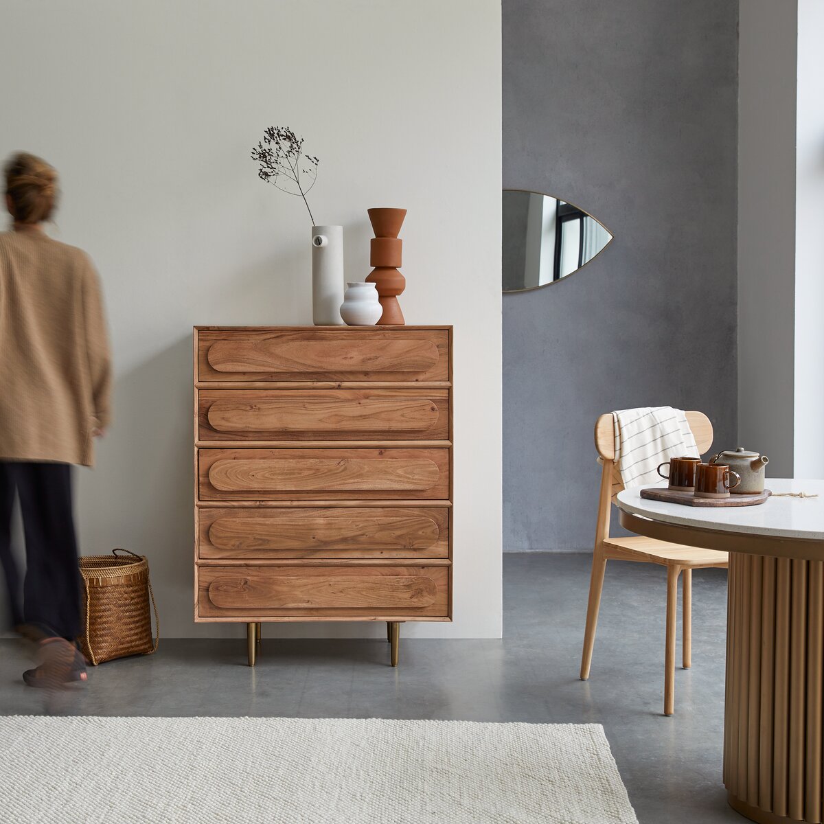 Mueble zapatero de madera maciza de mango - Salón / Cómodas y