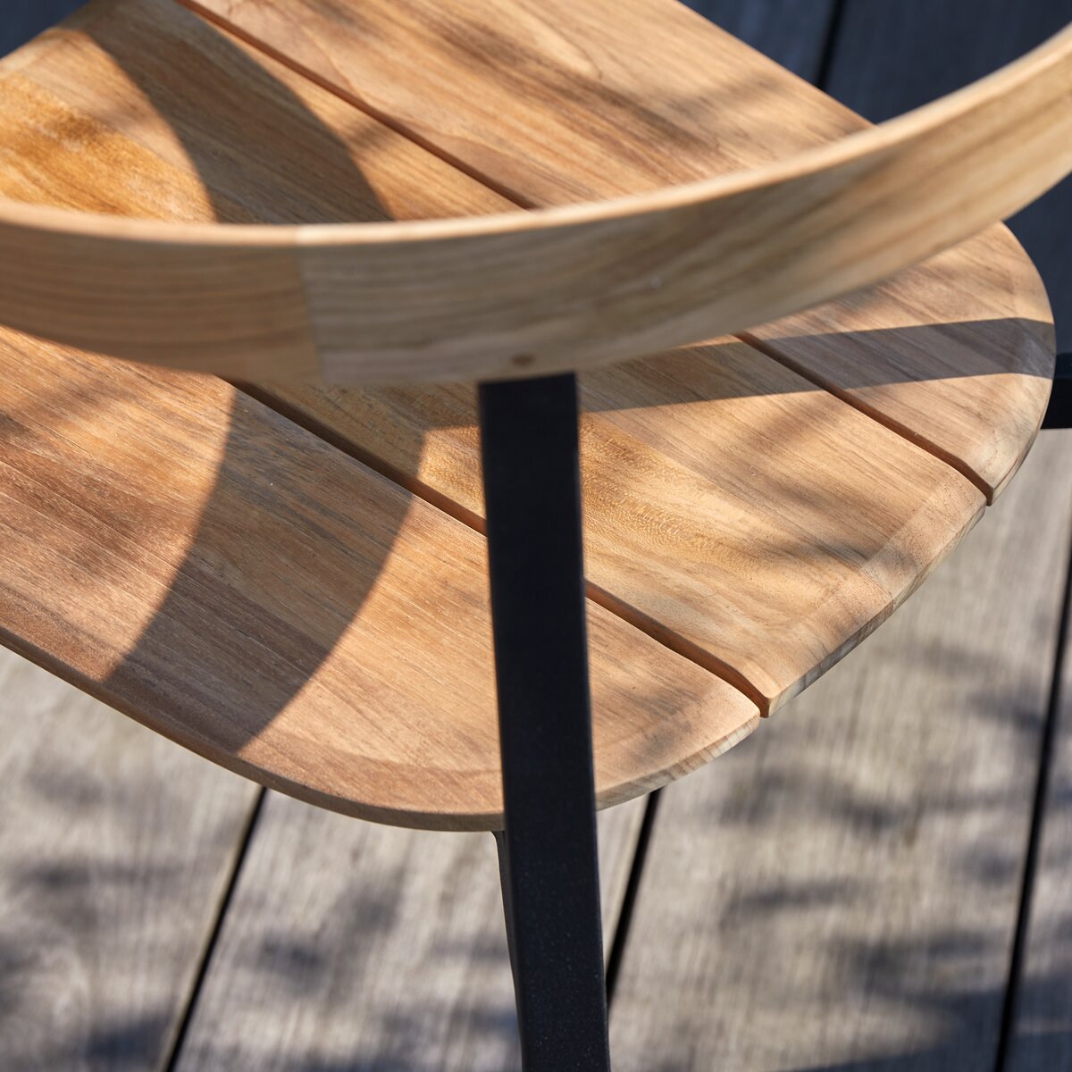 Arco - Silla de jardín de teca maciza y aluminio Arco - Silla de jardín de teca maciza y aluminio