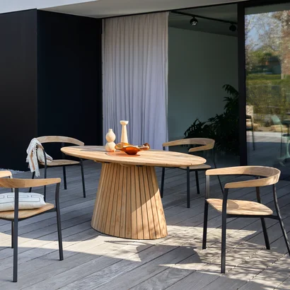 Paloma - Oval solid teak garden table
