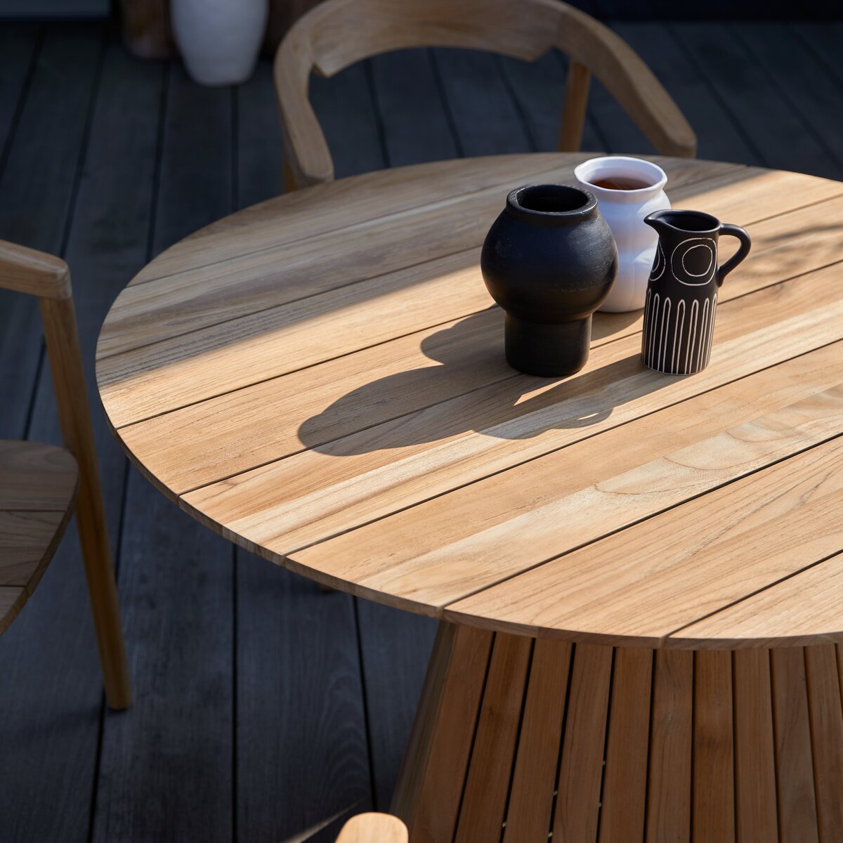 Tavolo da pranzo rotondo in teak 120 cm - Arredo da giardino - Tikamoon