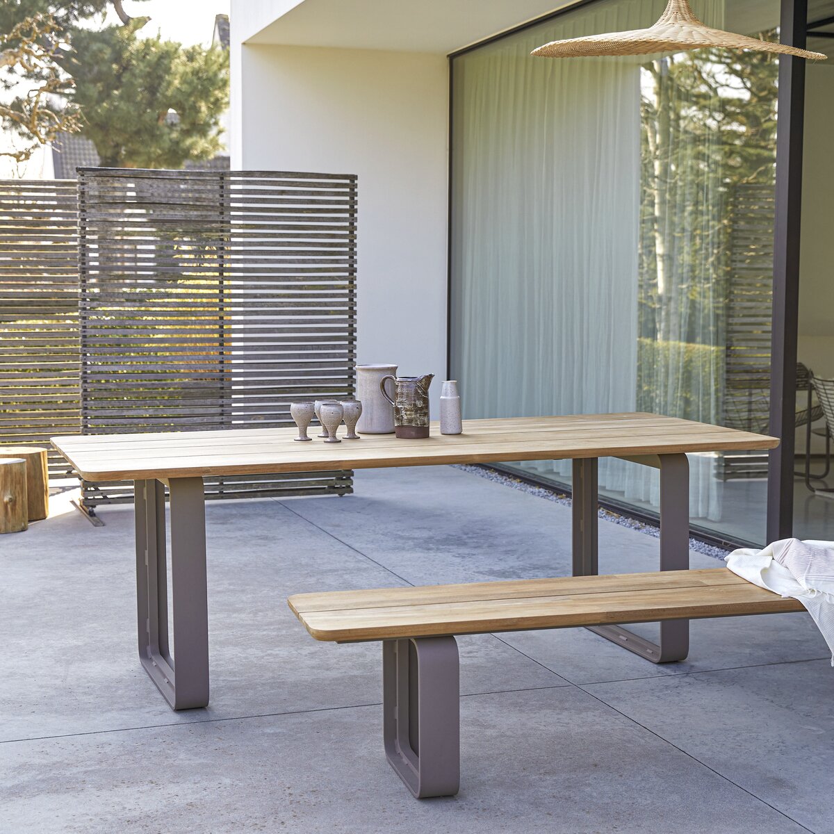 Harper - Solid teak and aluminium garden table