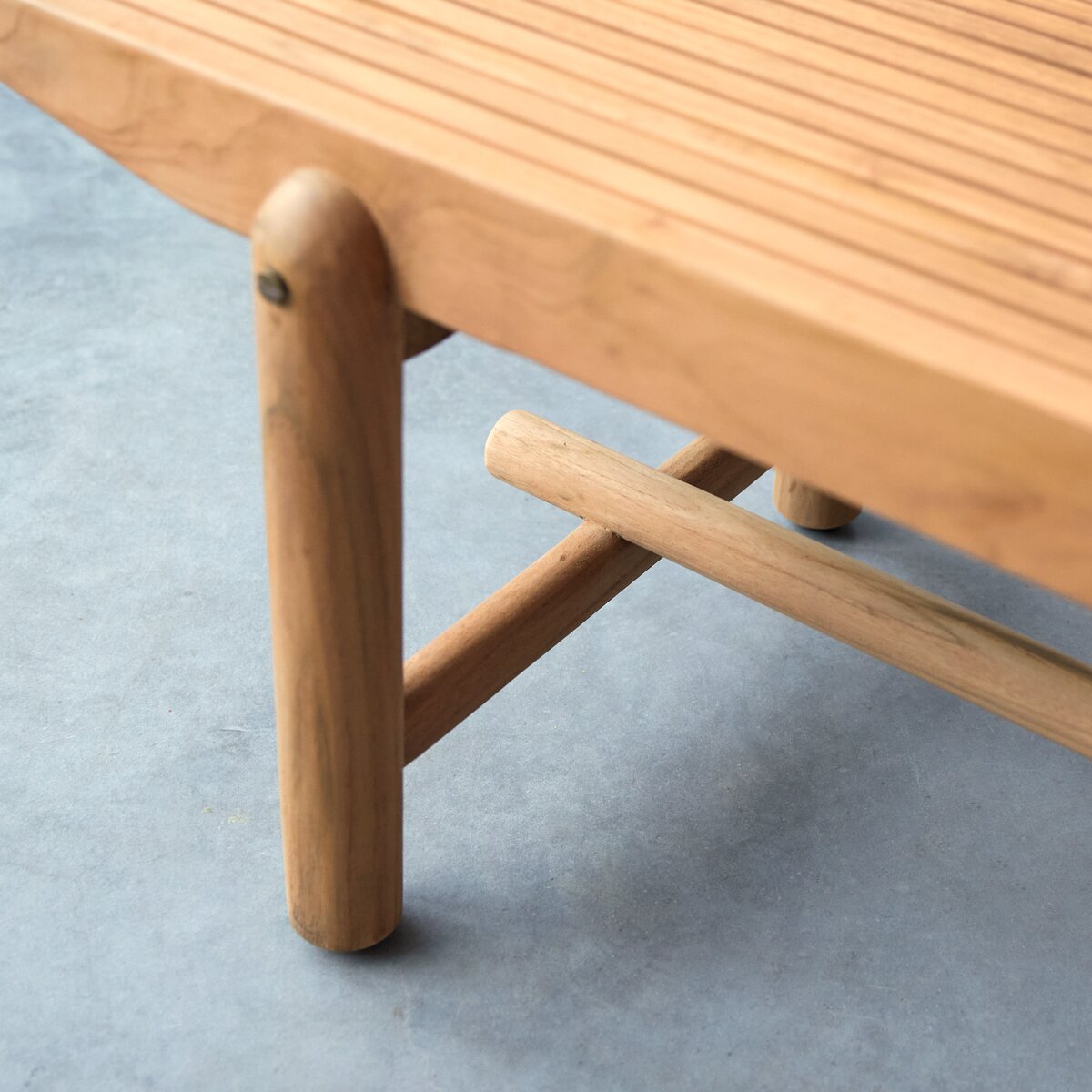 Banc de jardin en teck et tissu - Assise 3 places extérieur - Tikamoon