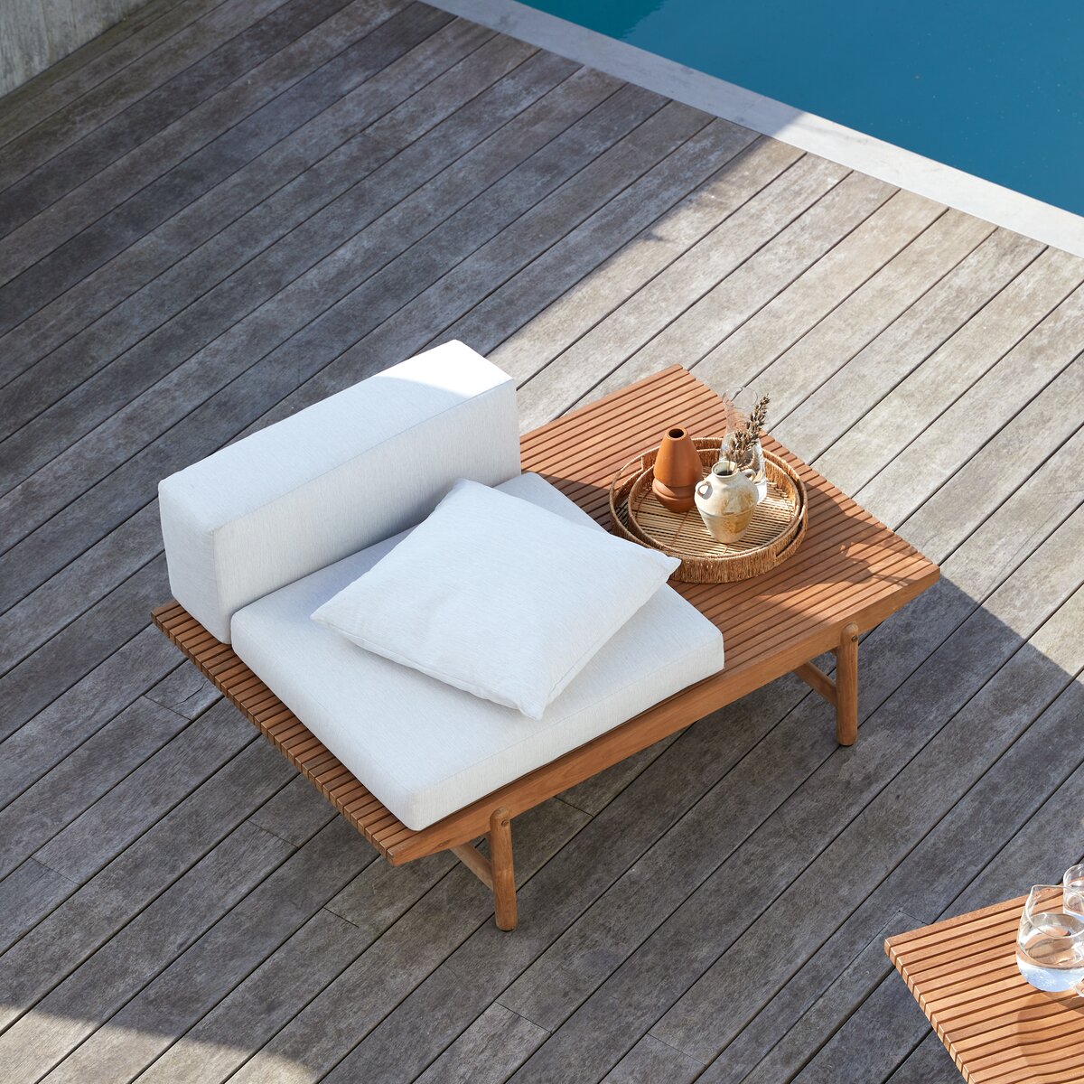 Fado - Banquette de jardin en teck massif 1 place Fado - Banquette de jardin en teck massif 1 place