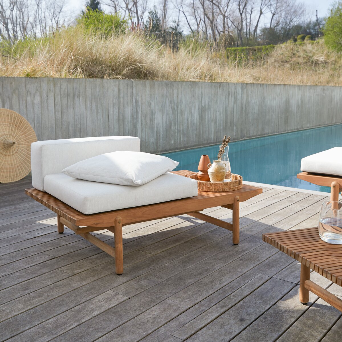 Fado - Banquette de jardin en teck massif 1 place Fado - Banquette de jardin en teck massif 1 place