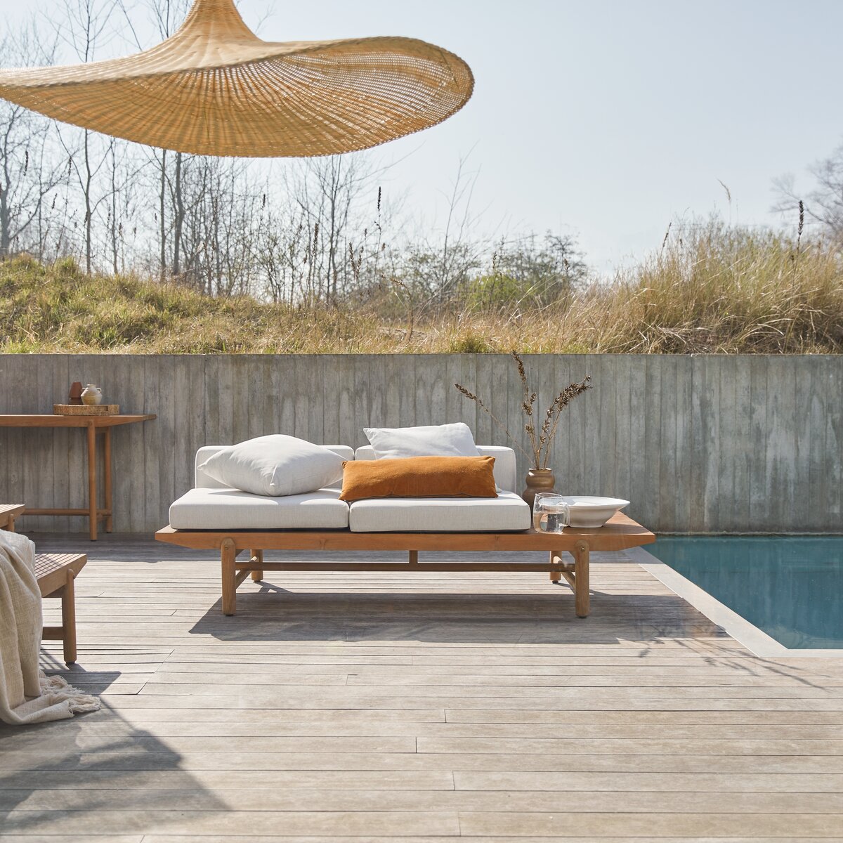 Fado - Banquette de jardin en teck massif 2 places Fado - Banquette de jardin en teck massif 2 places