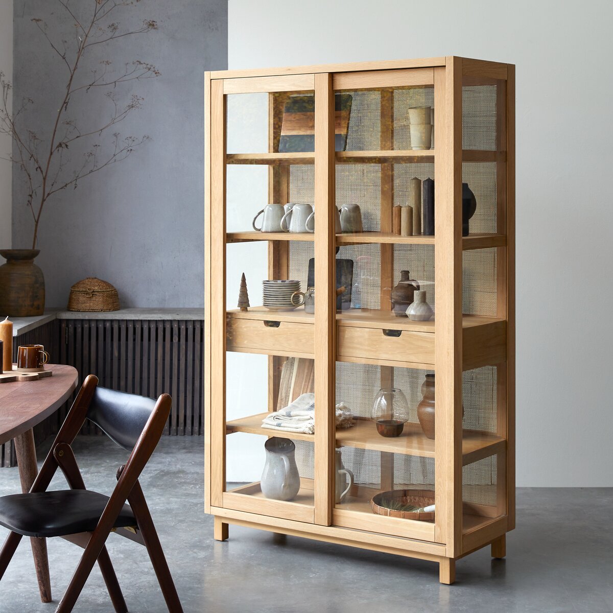 Solid oak 180 cm Dining room storage Tikamoon