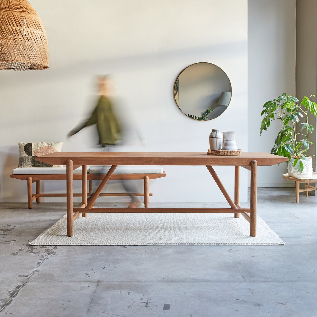 Table à rallonge en acacia 200 x 100 cm - Mobilier de jardin - Tikamoon