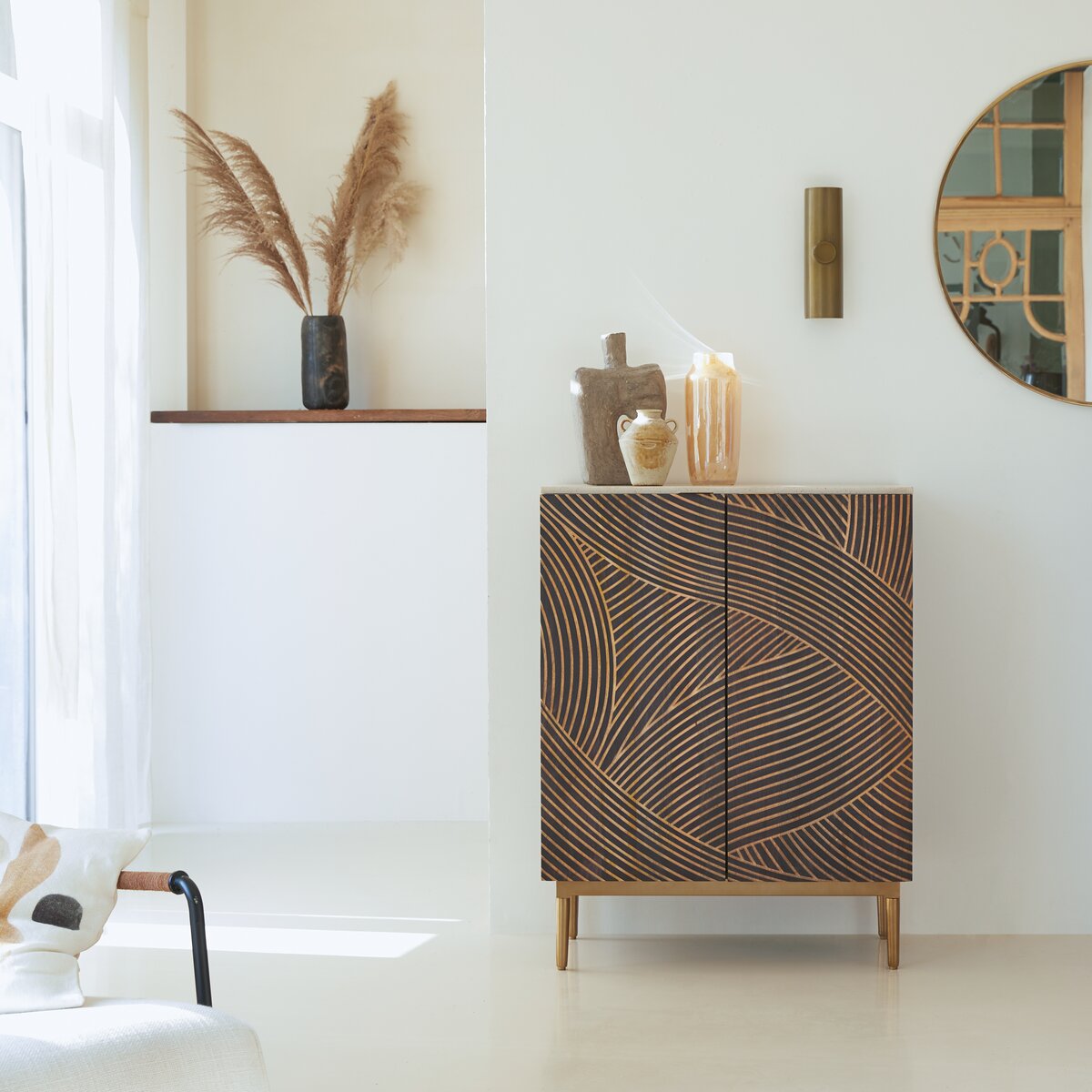 Bilal - Solid mango and terrazzo Dresser 80 cm Bilal - Solid mango and terrazzo Dresser 80 cm