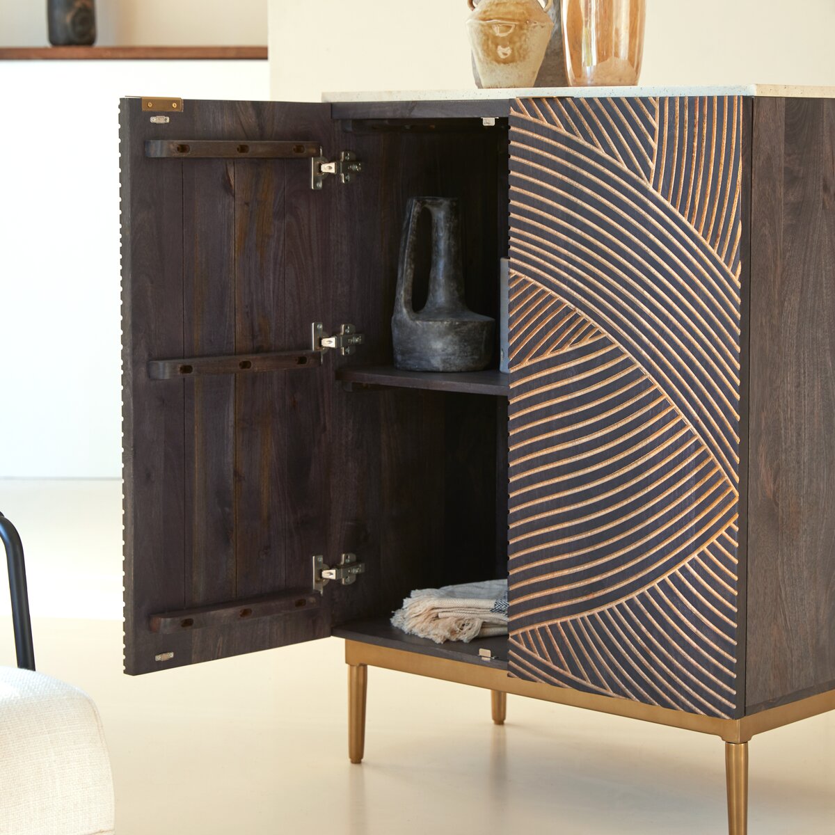 Bilal - Solid mango and terrazzo Dresser 80 cm Bilal - Solid mango and terrazzo Dresser 80 cm