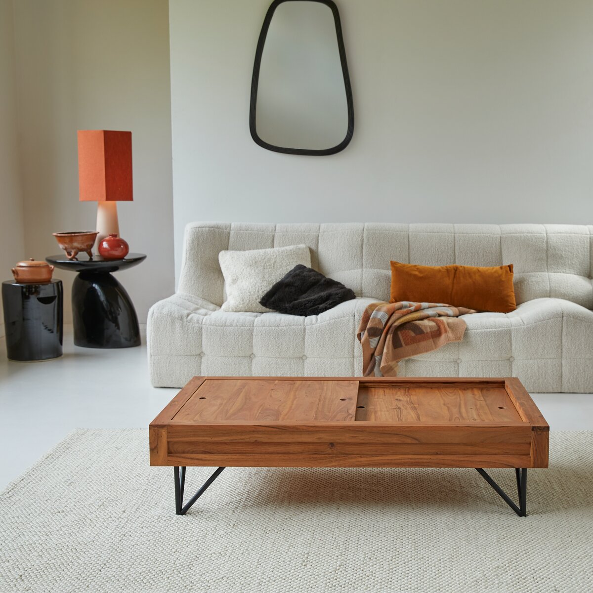 Bonnie - Table basse rangement en acacia massif Bonnie - Table basse rangement en acacia massif