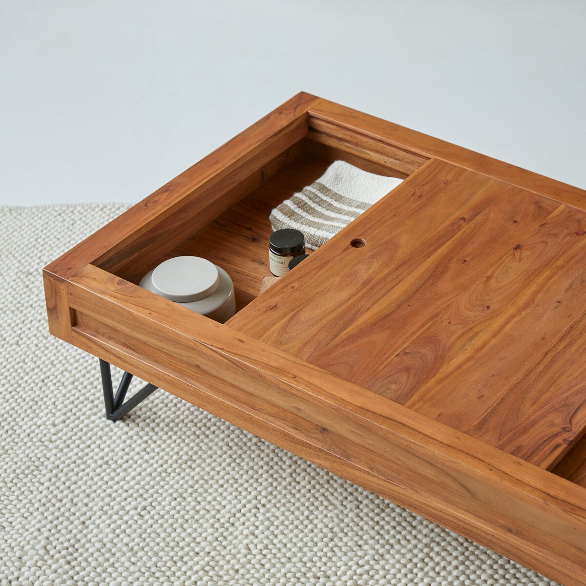 Bonnie - Table basse rangement en acacia massif Bonnie - Table basse rangement en acacia massif