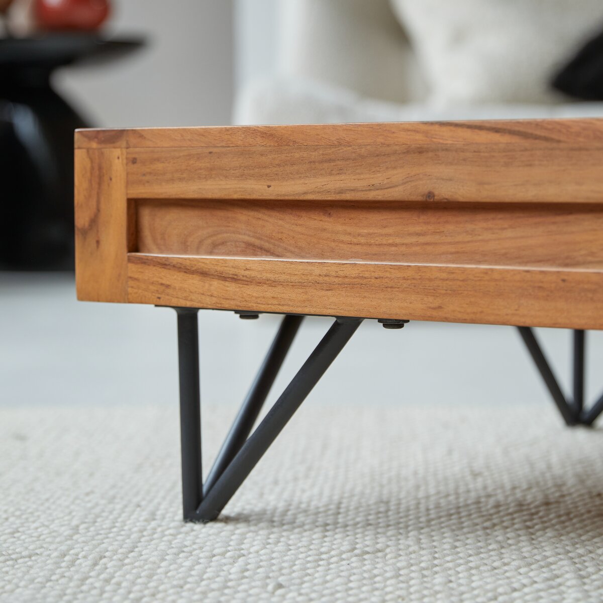 Bonnie - Table basse rangement en acacia massif Bonnie - Table basse rangement en acacia massif