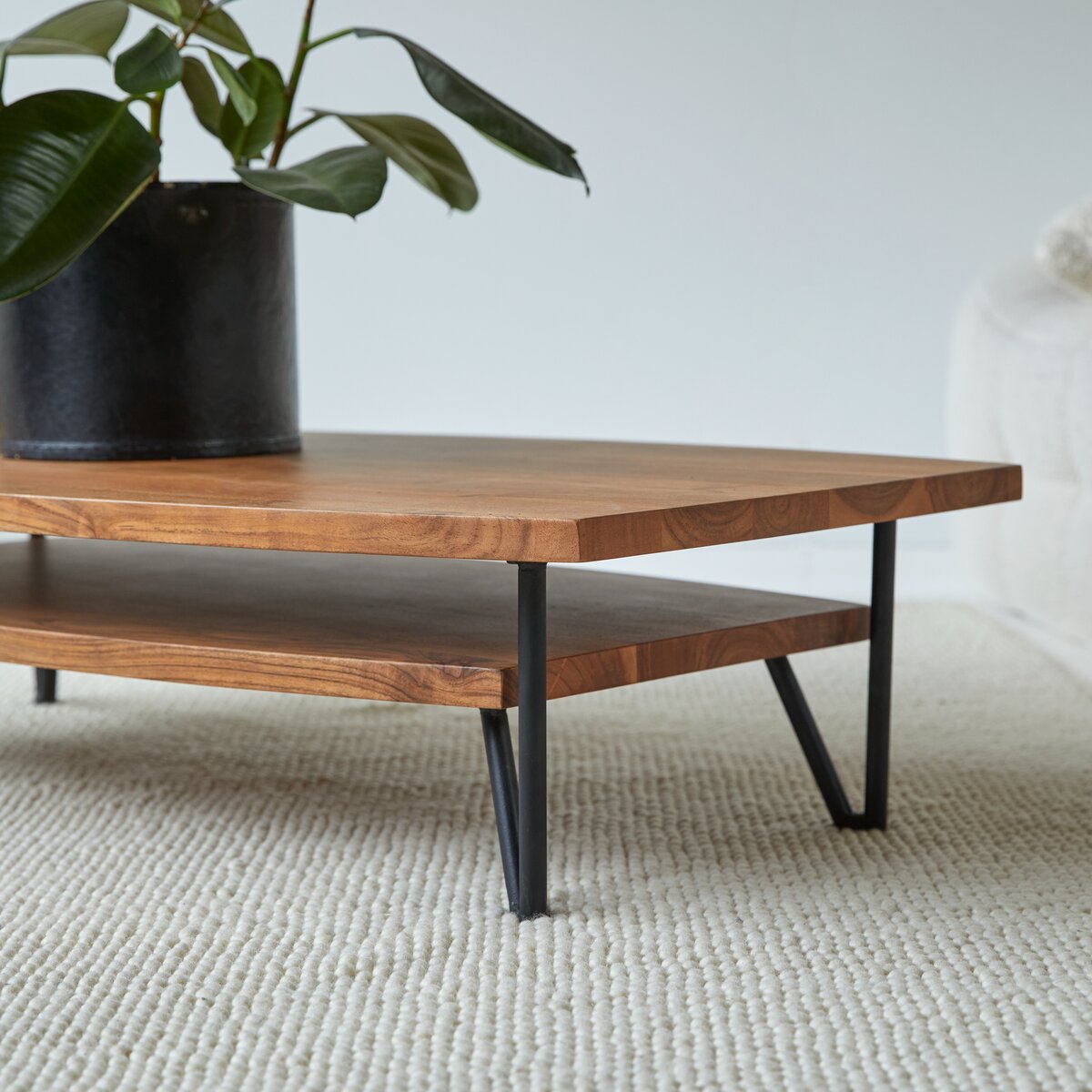 Bijzettafel/Nachtkastje Mystic Natuur 40cm Massief Acacia Hout - 38424