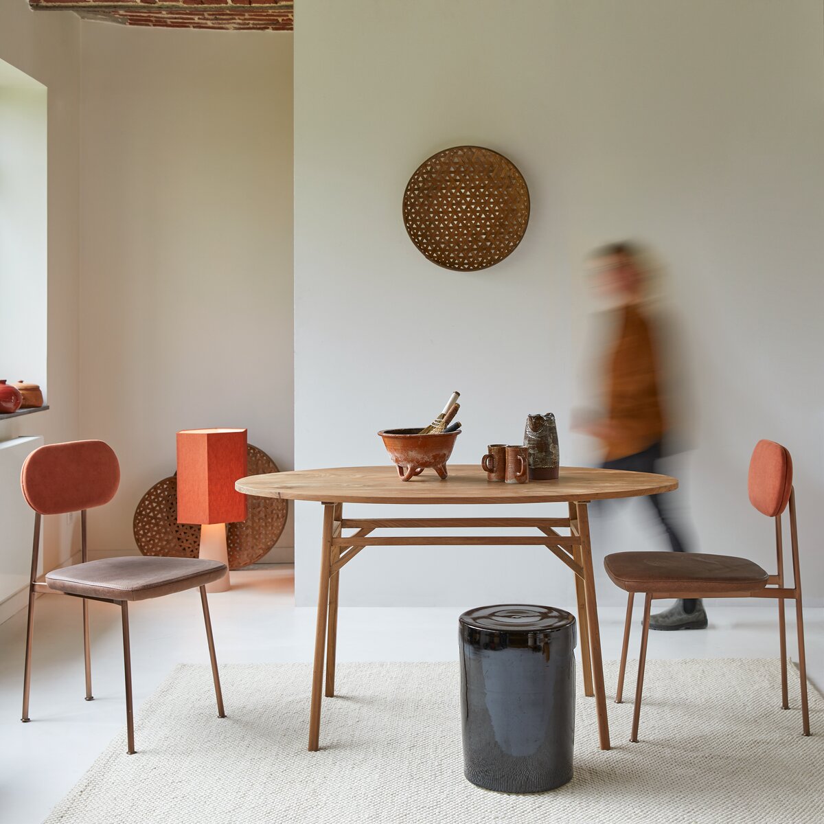 Mesa comedor rectangular en madera teca reciclada