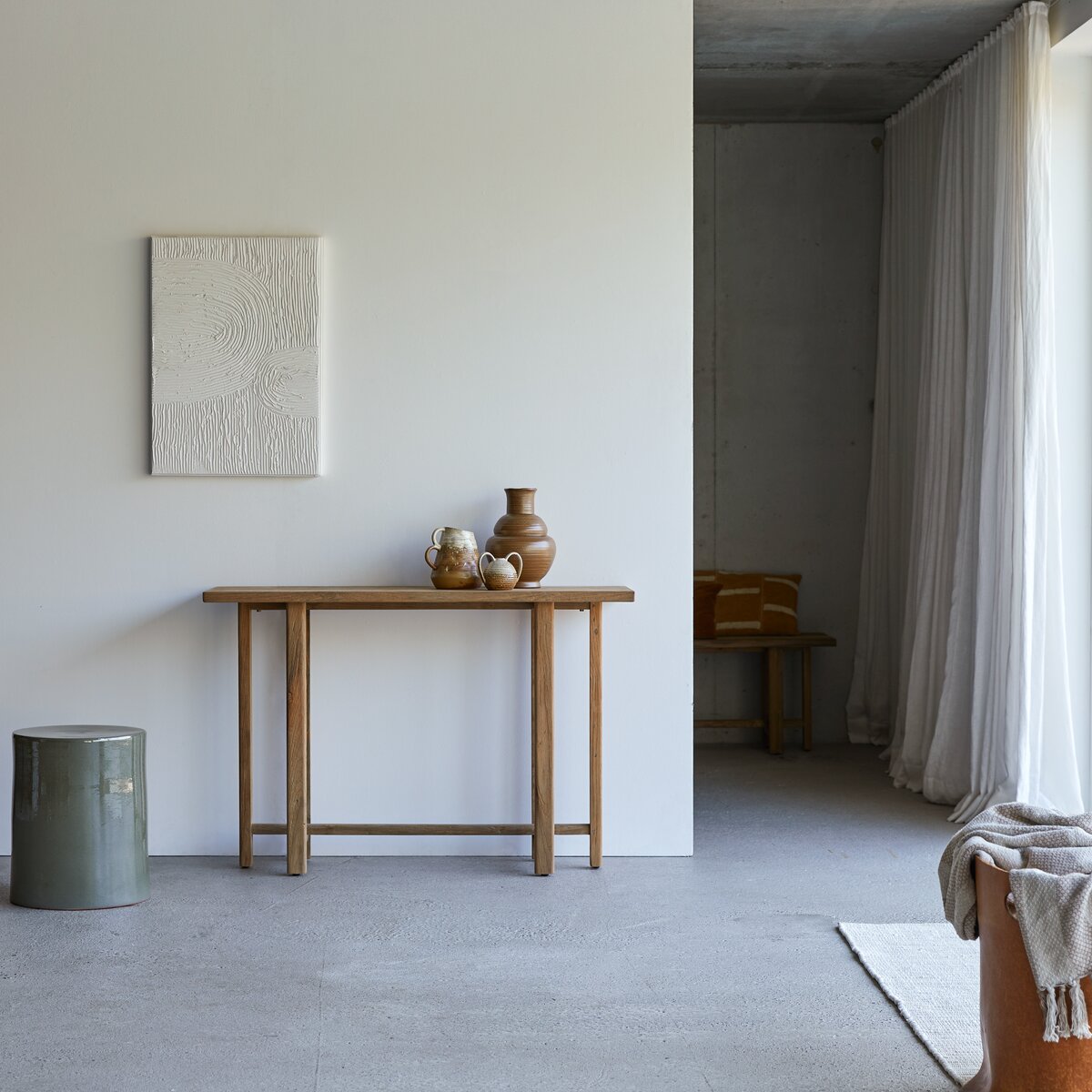 Antonia - recycled solid teak Console table