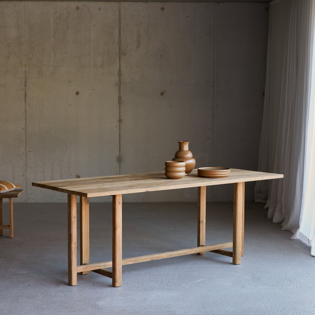 Tisch aus Tikamoon recyceltem Antonia Teak Esszimmermöbel – massivem 6–8 – – Pers